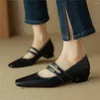 Scarpe casual Fedonas Donne di base pompe Pompe quadrate vera fibbie in pelle autentica 2024 Spring Summer Office Mature Lady Working Woman