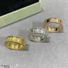 Designer Brand V-Gold CNC Prachtig gesneden kenmerkende ring met niche-ontwerp 18K Rose Gold Bead Edge Glossy Able en For Women Sieraden met Logo