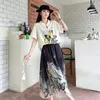 Work Dresses 150Kg Plus Size Women's Bust 152 Summer Chinese Style Retro T-Shirt Top And Skirt Set 5XL 6XL 7XL 8XL 9XL