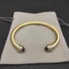 Luxury Armband Cable Armband Dy Pulsera Designer smycken Kvinnor Män Silver Guld Pärlhuvud X -formad manschettarmband David Y Jewelyss julklapp 5mm