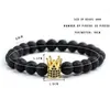 Bracelet en pierre de 8 mm Bracelet Femme Nouvelle couronne queen charme de mode cool