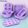 型型fais du紫色のベーキング型ペストリーの形状とアクセサリーケーキデコレーションツールシリコン型ベイクウェアマフィンカップケーキ型