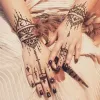Tattoos 1 Pair Fashion Out Henna Stencil Temporary Hand Tattoos DIY Body Art Sticker Beauty Hand Decal Wedding Painting Makeup Tool