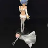 Anime Manga Life de différents mondes avec zéro mort ou embrasser Rem Ram Robe de mariée Version PVC Modèle de personnage d'action Toy Doll 23cml2404