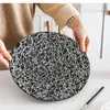 Plates 10.6 Big Disc Western Buys Home Marble Ceramic Pattern Storage Disk Tableware Kitchen Supplies Desktop Decoration