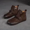 Chaussures décontractées Bottes courtes carrées rétro