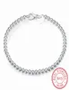 100 925 Solid Real Sterling Silver Fashion 4mm Beads Ball Chain Bracelet 20cm for Teen Girls Lady Gift Women Fine Jewelry7747210