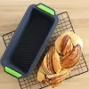 Moldes French Bun Bun Alimento Alimento Grado em Bolo de Silicone Moldes Bandejas de Brownie Bolofos Moldes de Moldões de Cozinha Ferramentas de Bakamento de Muffin Bakeware