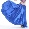 Stage Wear 540 graden dames Spaanse dansrokken flamenco kostuum elastische taille satijn flowy maxi rok volledige cirkel voor lyrische buik