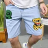 Men's Jeans Summer mens fashionable and personalized embroidered denim shorts mens slim fit five point pants high-quality casual beach jeans and shortsL244