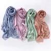 Shawls 2023 Luxury Stitch Diamond Floral Bubble Chiffon Instant Hijab Shawls Dama de alta calidad Bufandas Ramadan Muslim Sjaal D240426