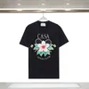 미국 스타일 남자 테니스 꽃 프린트 티 여자 여름 빈티지 캐주얼 짧은 슬리브 티셔츠 3xl 24SS 0427