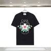 24SS USスタイルメンテニスフラワープリントTシャムサマーヴィンテージカジュアルショートスリーブTシャツ3XL 0427