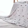 Decken für Babyblasen schlafende Kleinkindabdeckung Säugling Bettwäsche Igel Druck Bambus Gaze Tröster Sommer Krippe Decke Decke