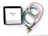 STRANDS LIEFDE EN COMMATIE 108 Mala armband, Rose Quartz en keizer Jasper Mala, verjaardagscadeaus, Yoga -cadeau voor haar, Mala Bead