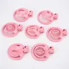 Nxy Cockrings Super Small Pink Sissy Chastity Cage Lightweight Male Cock with 4 Flat Base Ring Erotic Bondage Bdsm Sex Toys for Men 240427