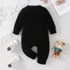 Rompers Newborn baby clothing from 0 to 18 months old cartoon bear small button baby long sleeved baby jumpsuitL24F