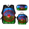 Zaino hip hop harajuku bandiera divertente dell'oromo 3pcs/set 3d stampa 3d book book book da viaggio da daypack borse da pranzo a base di matita