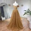 Partykleider Serene Hill Golden Meerjungfrau Abendkleid mit Rock - Luxusgrau -Spaghetti -Gurt der Frauen 2024 BLA72341