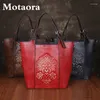 Sacs à bandouliers Motaora Généralités en cuir Sac Style chinois Bodet en relief à la main 2024 Vintage Luxury Sacs