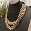 Hip Hop Jewelry Chain 14k 25mm 24 700G 999 Silver Smärta Kubansk kedja med isad Moissanitlås Iced Out Cuban Link Chain