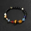 Galassia dell'universo in rilievo otto pianeti Bracciale Guardiani del sistema solare perle di pietra naturale perle di moda femminile gioielli