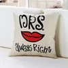 Kudde Mr. och Mrs Cover Square Linen Bedroom Home Decoration Storlek 45CMX45CM ..