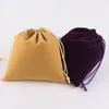 Drawstring 100pcs/Lot 15 15cm Customized Mixed-Color Printed Wedding Velvet Pouch Packing Bags