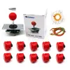 Joueurs Sanwa Joystick Original + 10 Obsf30 30 mm bouton-poussoir + restricteur de porte octogonale + Extenseur de 1,5 cm + kit de jeu d'arcade de câble 5P Diy