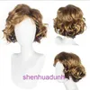 High end mens short curly hair gradient golden hot selling wigs