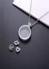 Fashion925 Sterling Silver Floating Locket Pan Necklace With Clear Cubic Zirconia Glass For Women Gift DIY Jewelry50435315473131