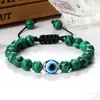 Kralenheren afstand kwaad Eye Eye Bead Bracelet 8mm Natural Matte Tiger Agaat gesmolten gesteente geweven