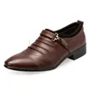 Casual Shoes Men Leather 2024 Wedding Dress Classic Anti Slip Black Plus Size Pointed Business