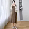 Vestidos de maternidad Sweaters de invierno para mujer embarazada Versión coreana de longitud media