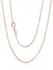 Rinyin Solid 18K Rose Gold Collier Pure AU750 Chaîne Rolo mignonne 1 mm largeur 16quot 36quot pouces Y18928067346917