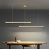 Modern Led Chandelier For Dining Room Kitchen Island Rest Area Office Long Table Golden Light Fixtures Black Copper Pendant Lamp