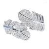 Cluster anneaux Brillian Fashion Leaf ouverture des femmes ajustives bijoux aaacz mariage bijoux