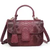 Bolsas de noite Mulheres Python Green Python Bag de ombro PU Snake