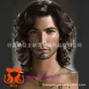 Hommes courts curly cheveux duveteuse grosse vague partielle beau coffre masculin noir