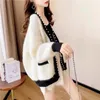 Tricots pour femmes Sweater de cardigan femme coréenne de mode de mode de mode d'automne usure tops manteau moule décontracté perle perle du crochet lâche
