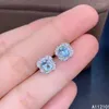 Stud Earrings KJJEAXCMY Fine Jewelry 925 Silver Natural Aquamarine Girl Luxury Selling Ear Support Test Chinese Style