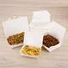 Geschirrssätze Sets Mahlzeitenbox zum Mitnehmen Tools Öko-Einwegpapierverpackung mit großer Kapazitätsgeschirr verdicktes abbaubares Mittagessen 50pcs/Pack