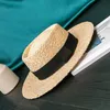 Chatme de soleil de mode Fashion Handmade Natural Raffia Wide Brim Straw pour femmes Summer Breathable Casual Womens Hats Fashionable 240423