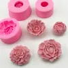 Formy 3D Rose Flower Forms DIY Giper Praca gliniana dziewica miękka silikonowa kremówka ciasto pleśń