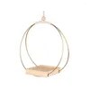 Decoratieve bloemen Bloempot Krans IJzeren Hoop Wandhangen plantenhanger met houten basis binnenbeugel