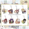 Keychains Lanyards Fairy Tail Nyckelring Pandent Keyring Cosplay Collectible Key Chain Drop Delivery Fashion Accessories DHys3