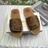 Designer Sandals Luxury Women's Woody Clogs Mule Flat Sandals Slide Letter loafers Slippers Wooden Pink Slippers Summer Beach Platform Canvas Herringbone Shoes