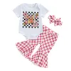 Ensembles de vêtements pour bébés filles d'été 3pcs blancs à manches courtes à manches courtes à manches courte à manches