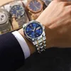 Montre-bracelets Poedagar Mens Luxury en acier inoxydable Watch Date automatique avec une nouvelle entreprise de conception brillante Hand + boîte Q240426