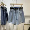 Kvinnors jeans 2024 Summer Y2K HARAJUKU Hög midja Streetwear Solid Baggy Jean Shorts för kvinnor Casual Loose Fit American Retro Denim